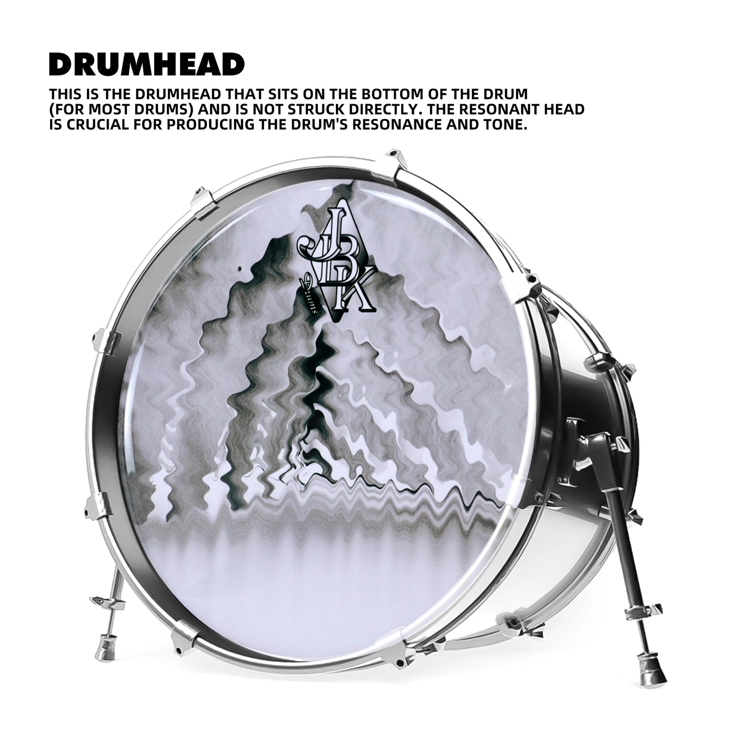 18" JBK Ripple Pattern Bass Drum Head