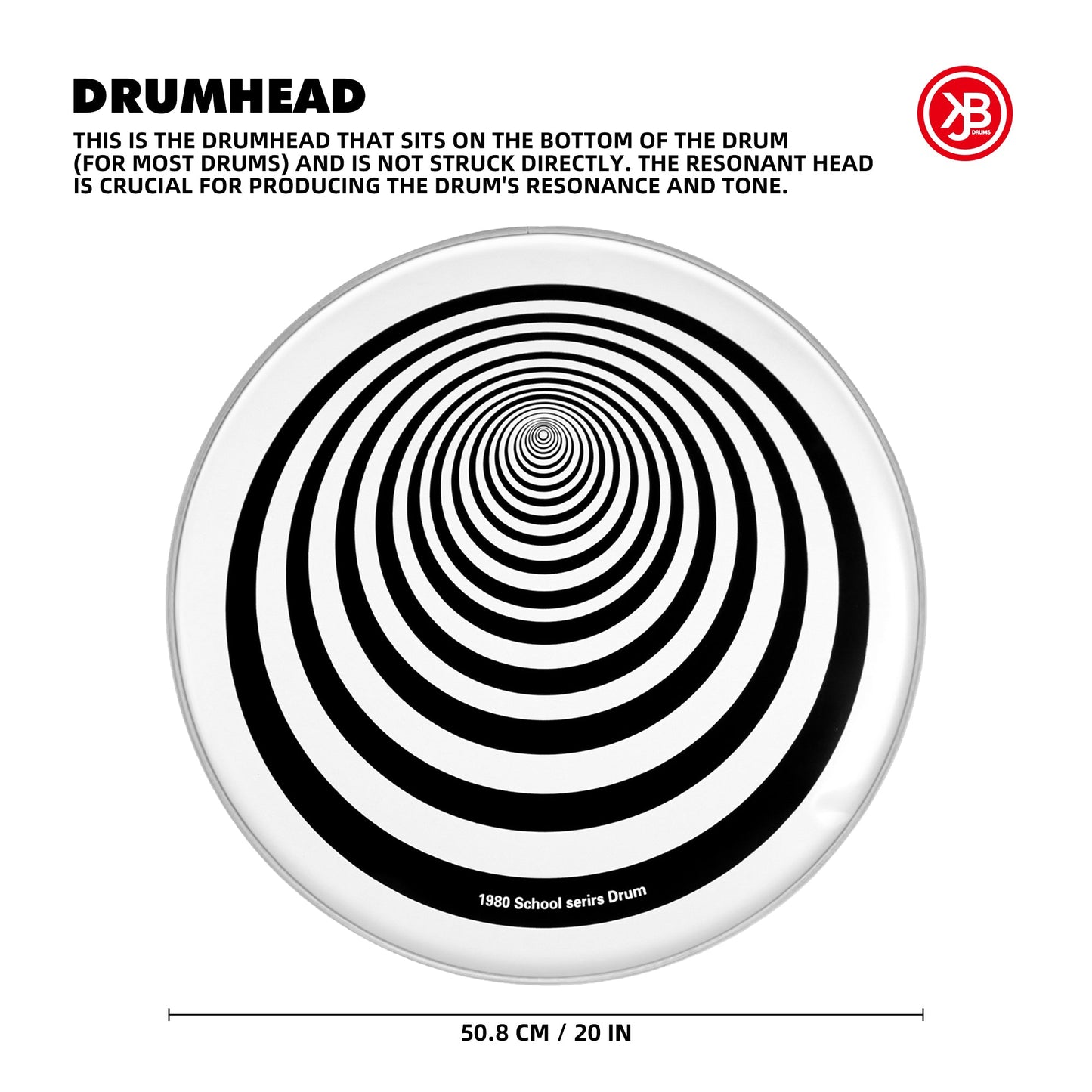 20" Single-Ply PVC Bass Drum Heads with 5 Unique Styles Beatello