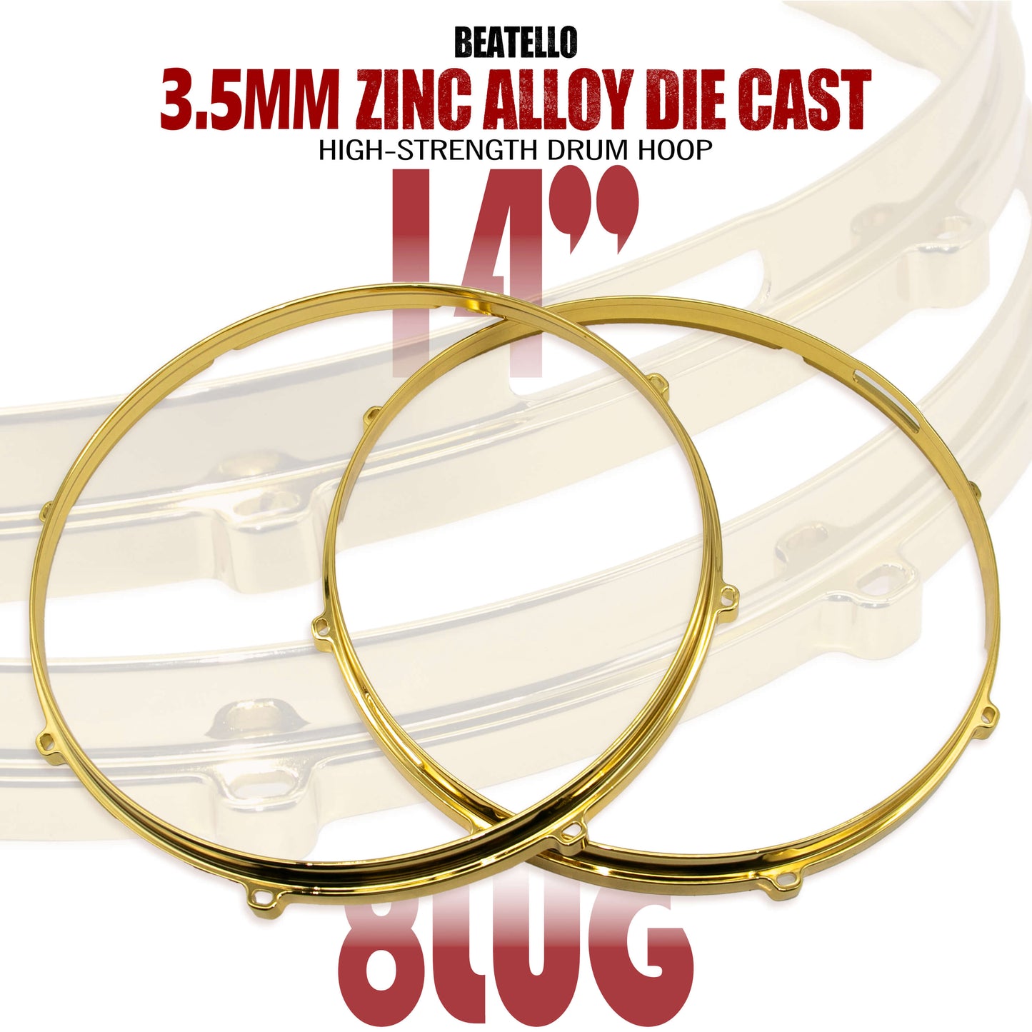 14“ 8 lug 3.5MM ZINC Alloy Die Cast Drum Hoop