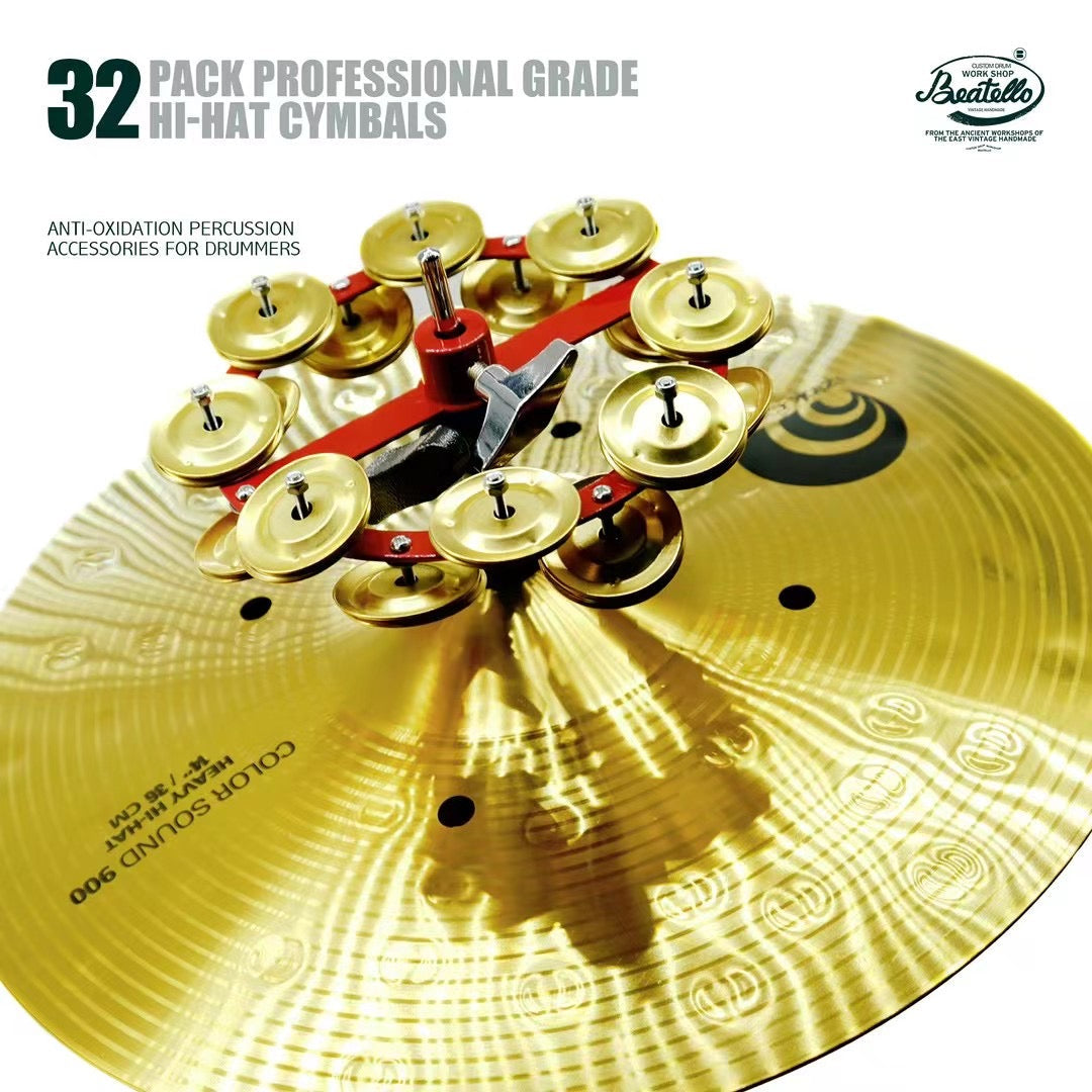 32-pack Professional Grade Hi-hat Cymbals Beatello workshop