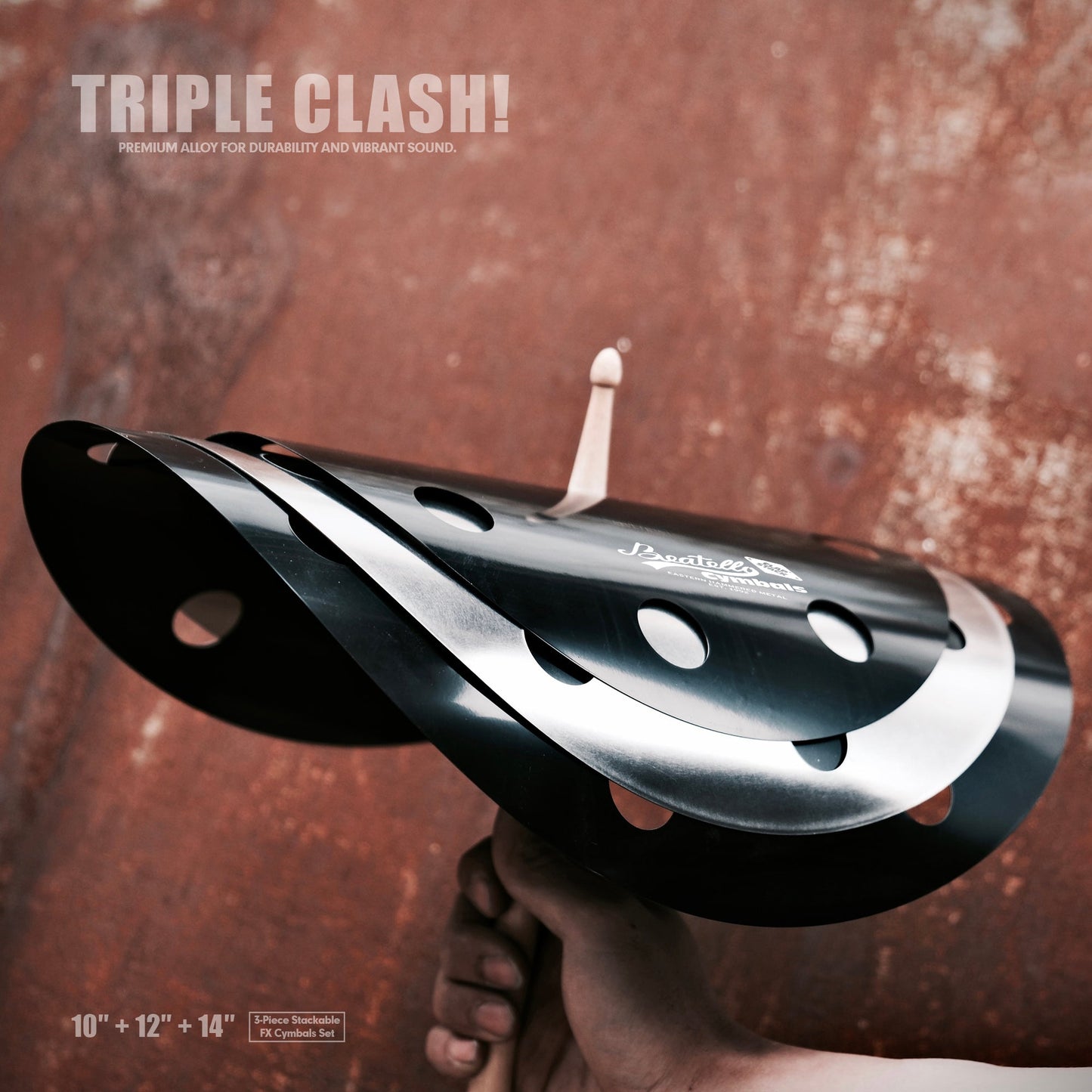 3 PCs Stacked Cymbals Beatello workshop