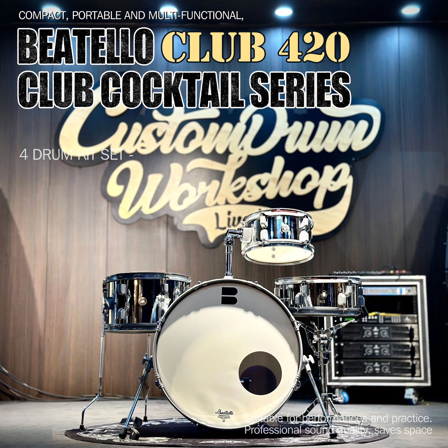 Beatello Club420 Jam Pancake Drum Kit 4-Piece