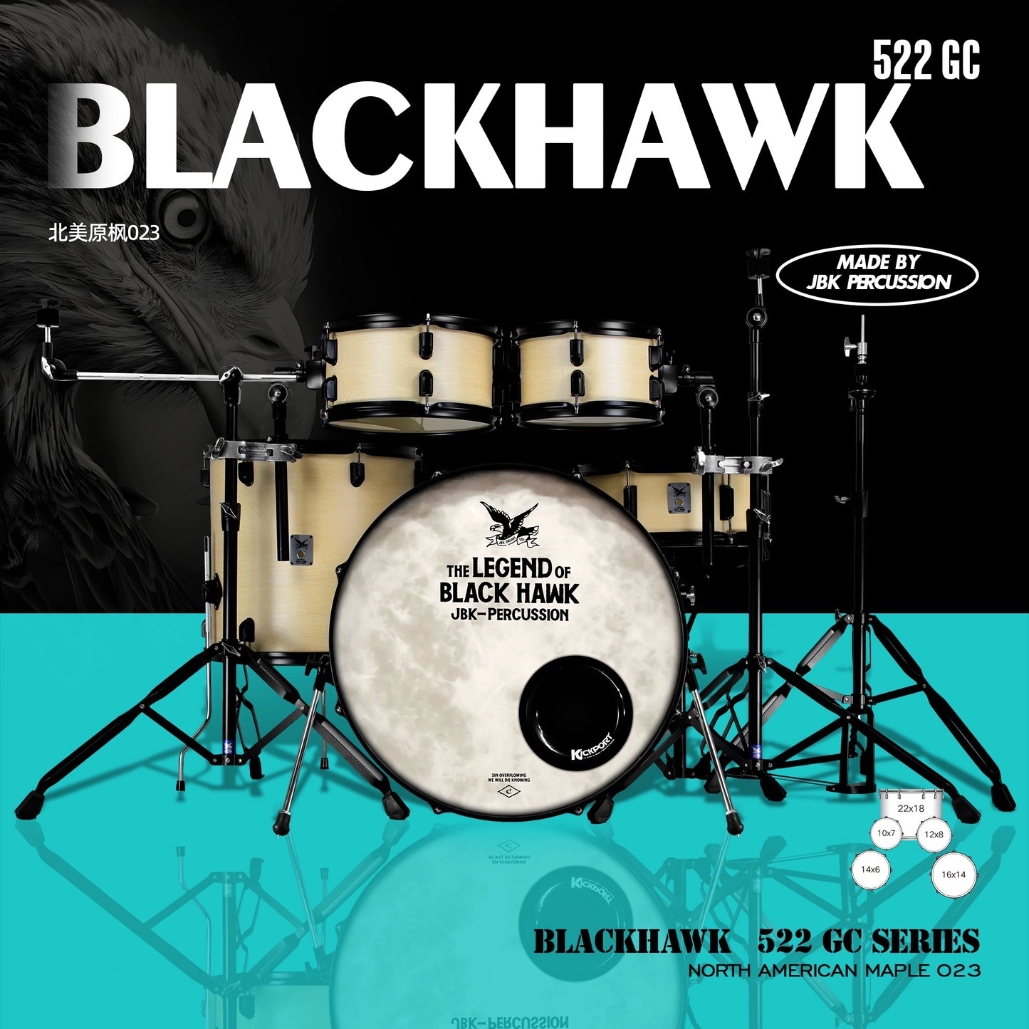 Beatello JBK Black Hawk 522 Drum Set