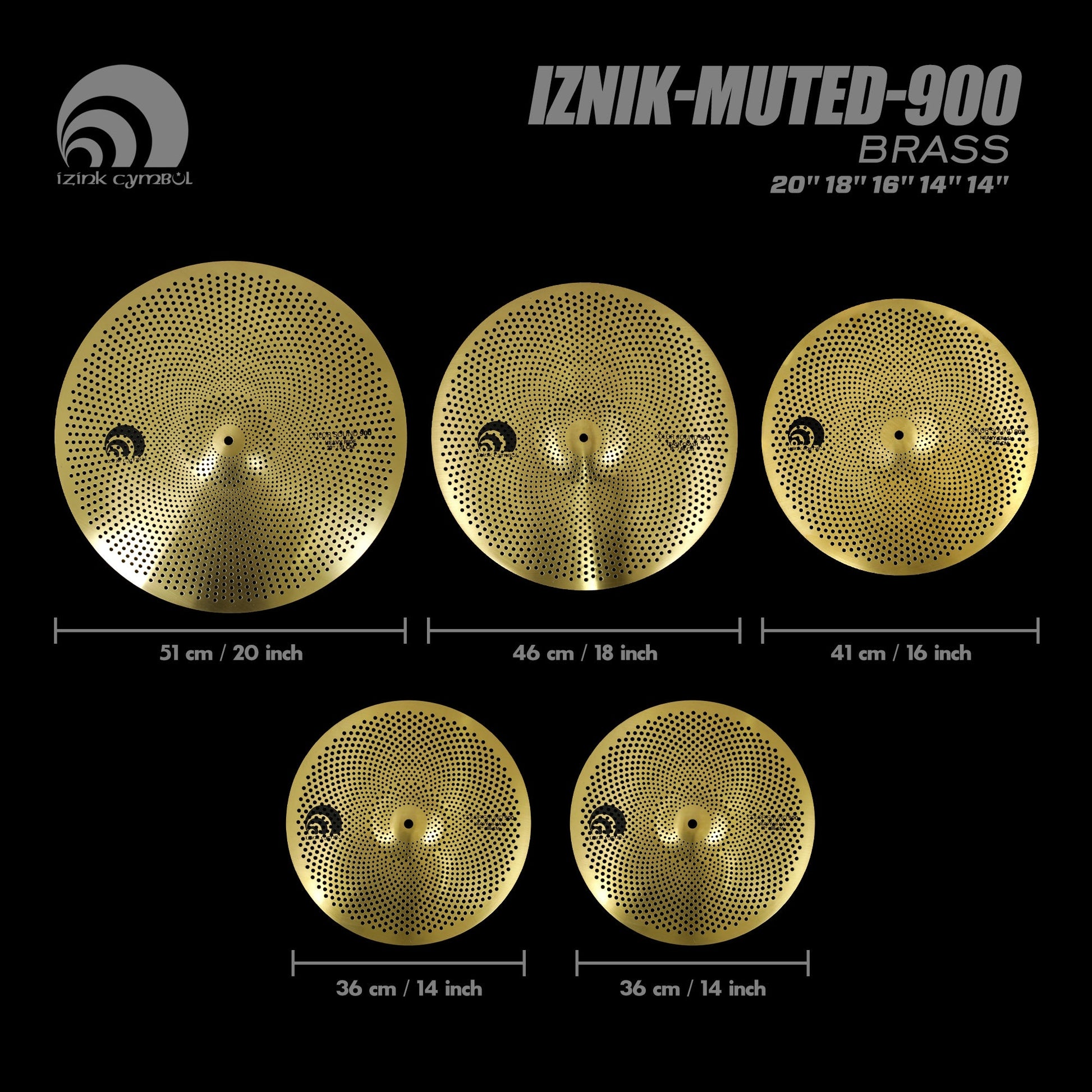 IZNiK-muted-900 BRASS Low Volume Cymbal Set My Store