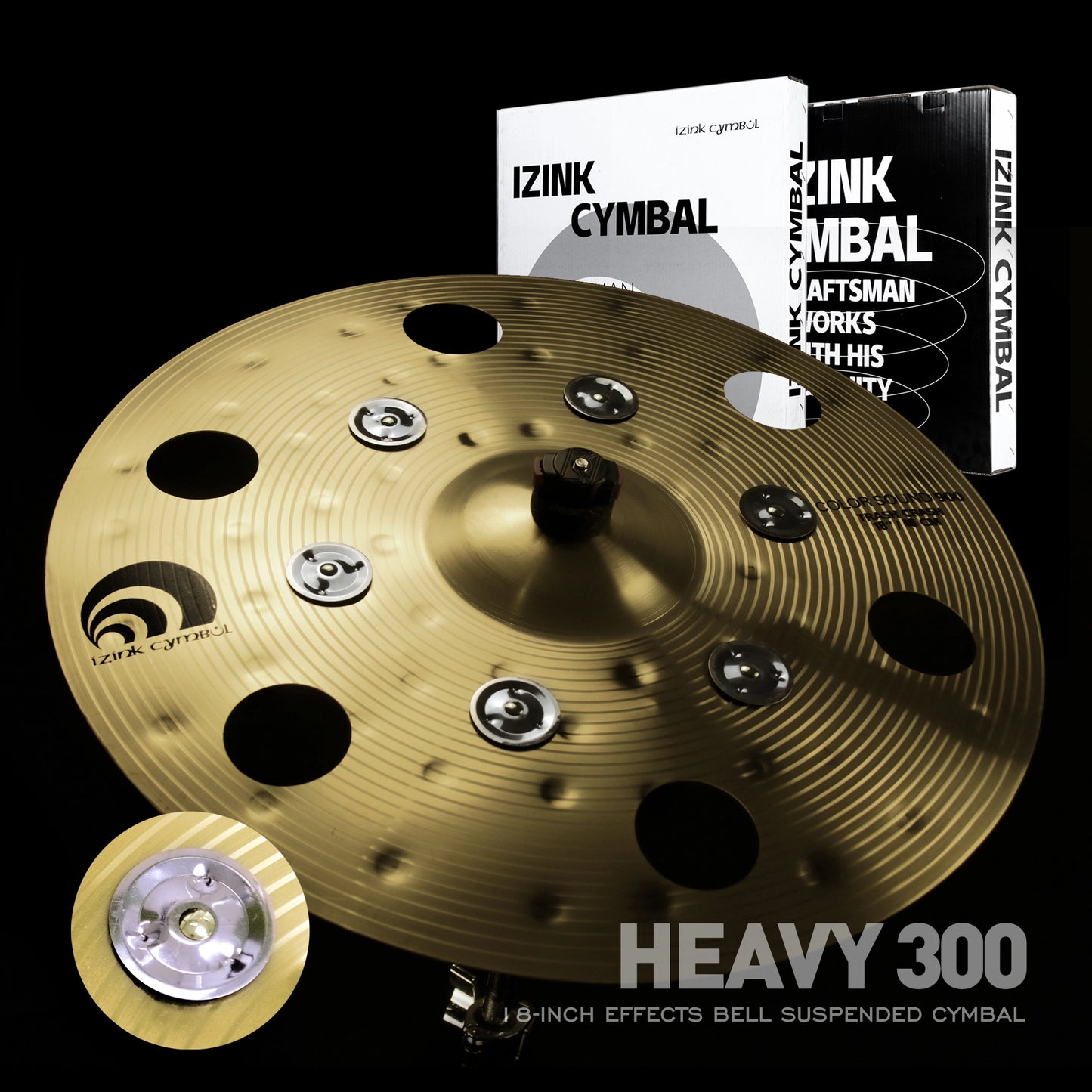Beatello-Golden Effect Crash Cymbal with Bells