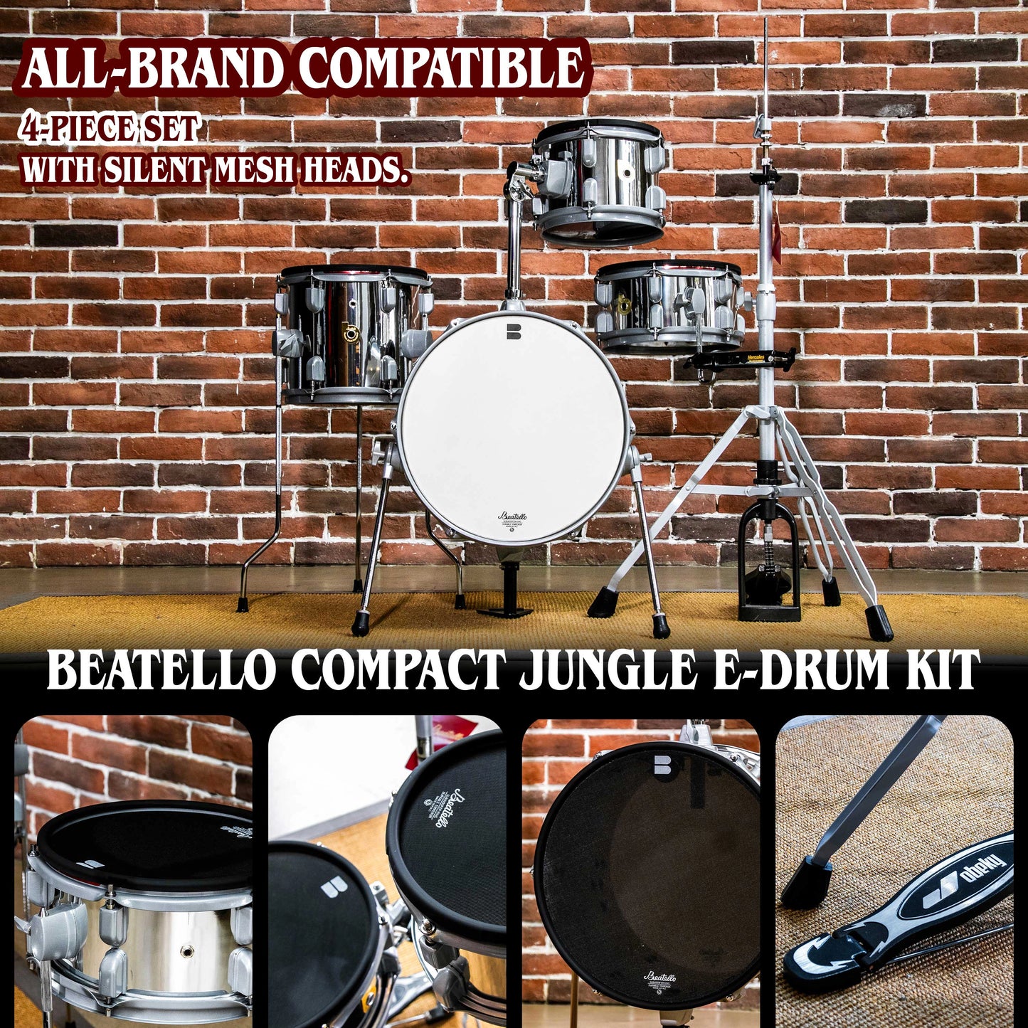 Betatello Jungle Electronic Drum Set-4 pices