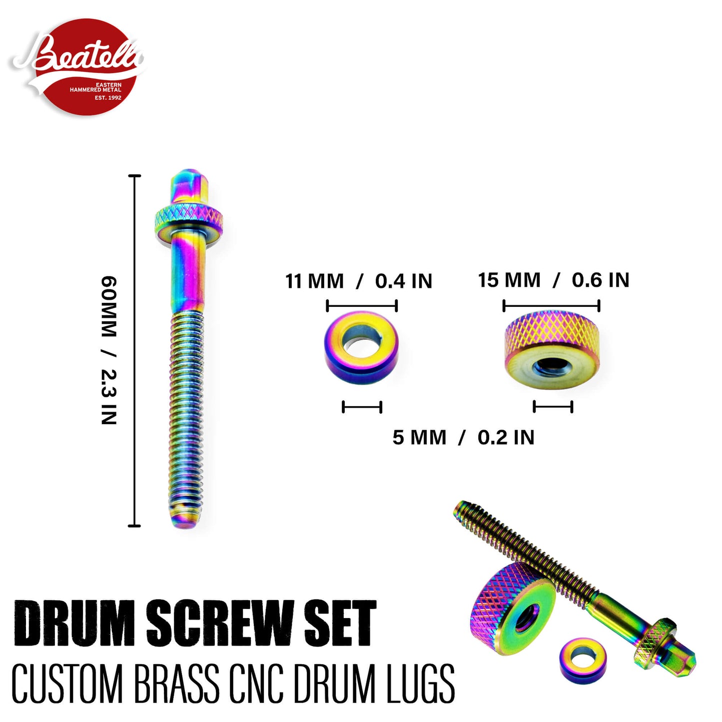 Colored Brass Drum Screw Set