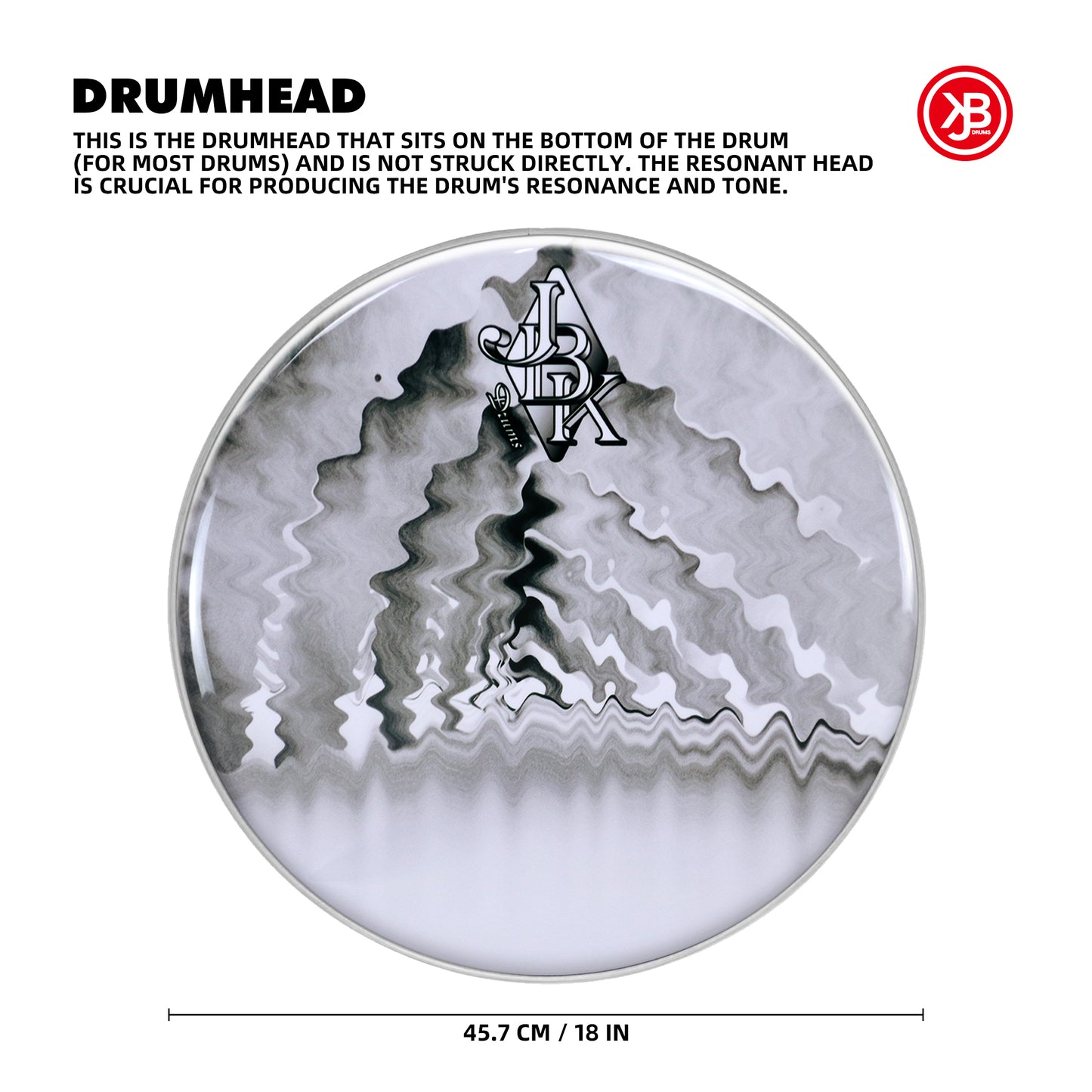 18" JBK Ripple Pattern Bass Drum Head