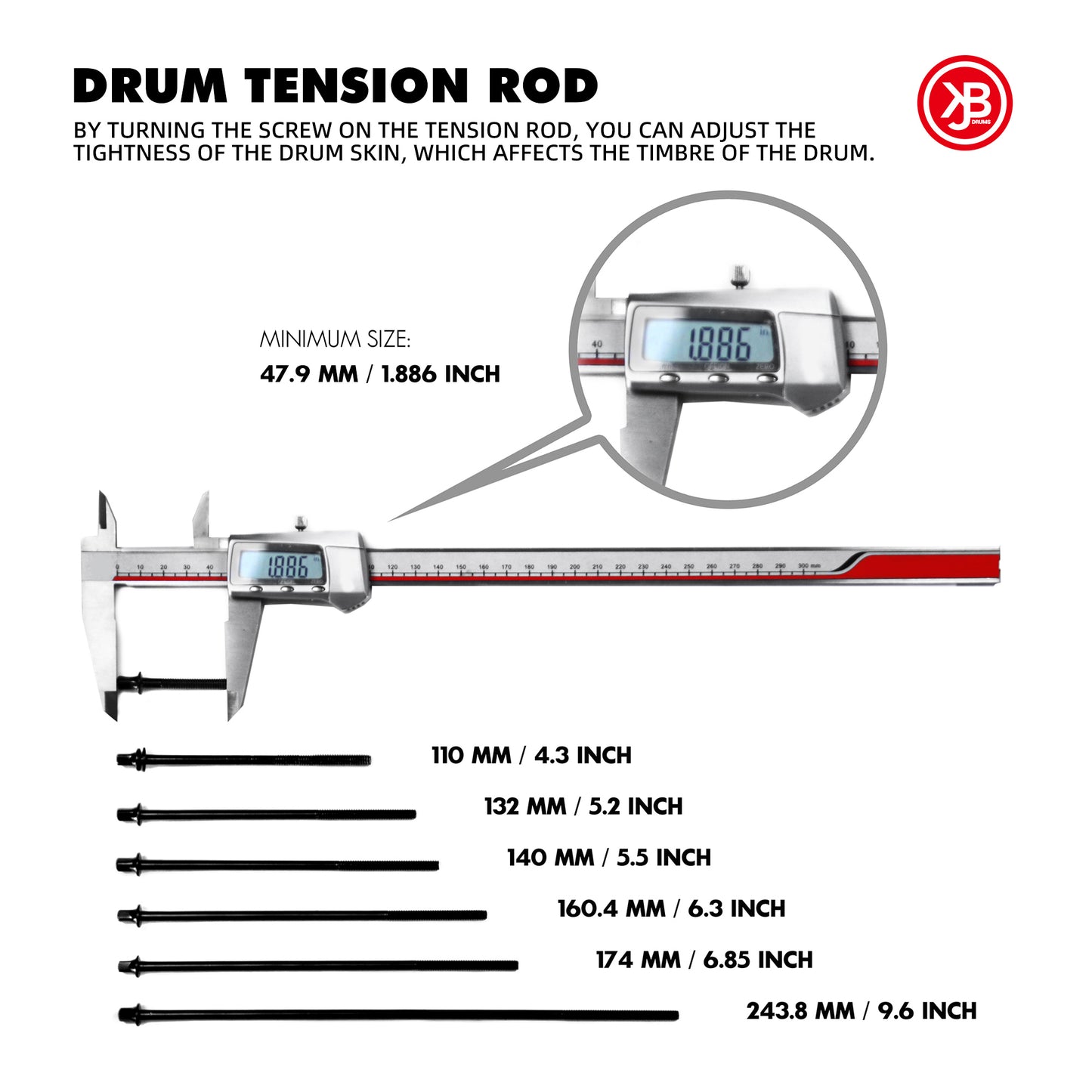 10 Pcs Drum Tension Rod
