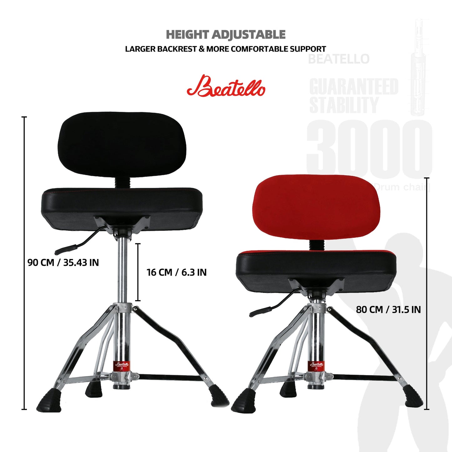 Model 3000 Adjustable Drum Throne Beatello workshop