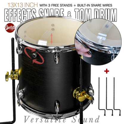 Pure Black  13×13-inch Special Effect Floor Snare Drum