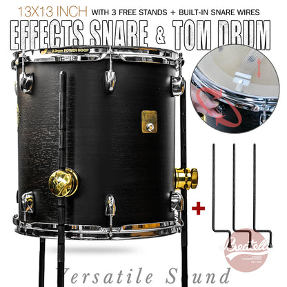 Pure Black  13×13-inch Special Effect Floor Snare Drum