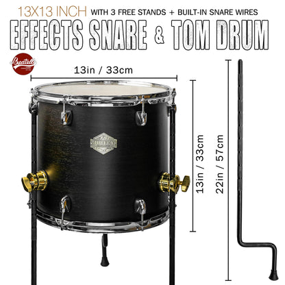 Pure Black  13×13-inch Special Effect Floor Snare Drum