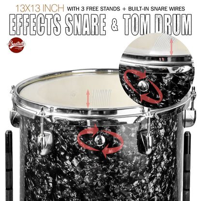 Starry Black 13×13-inch Special Effect Floor Snare Drum