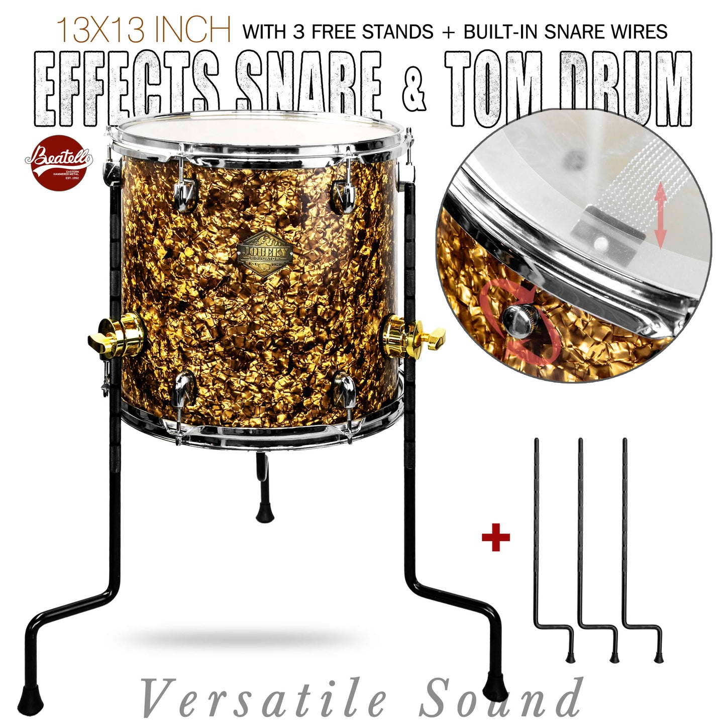 Gold 13×13-inch Special Effect Floor Snare Drum