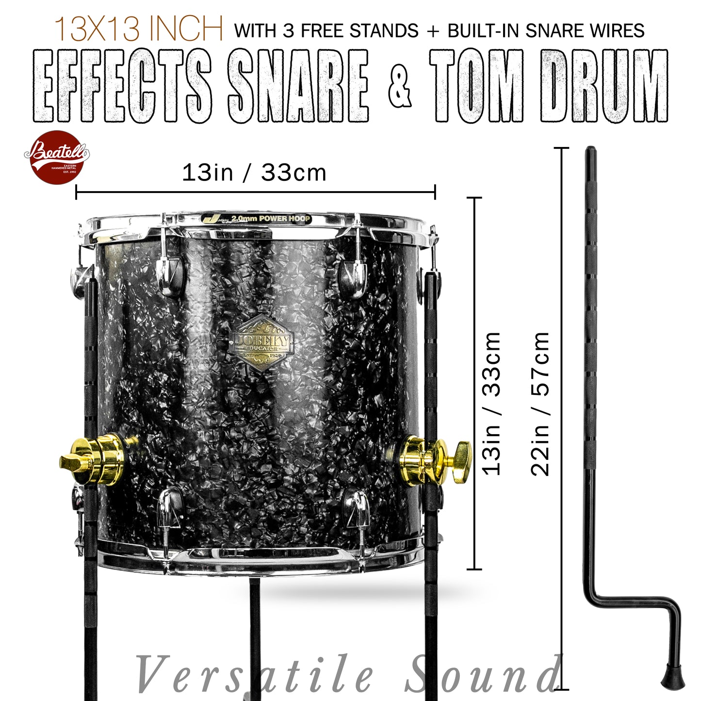 Starry Black 13×13-inch Special Effect Floor Snare Drum