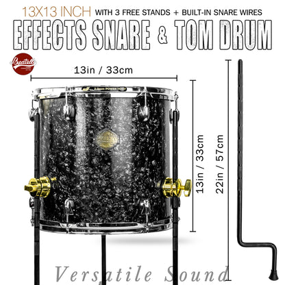 Starry Black 13×13-inch Special Effect Floor Snare Drum