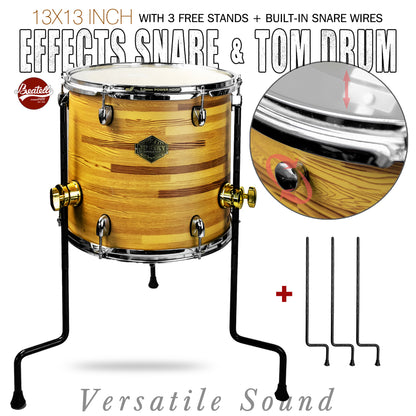 Natural Wood  13×13-inch Special Effect Floor Snare Drum