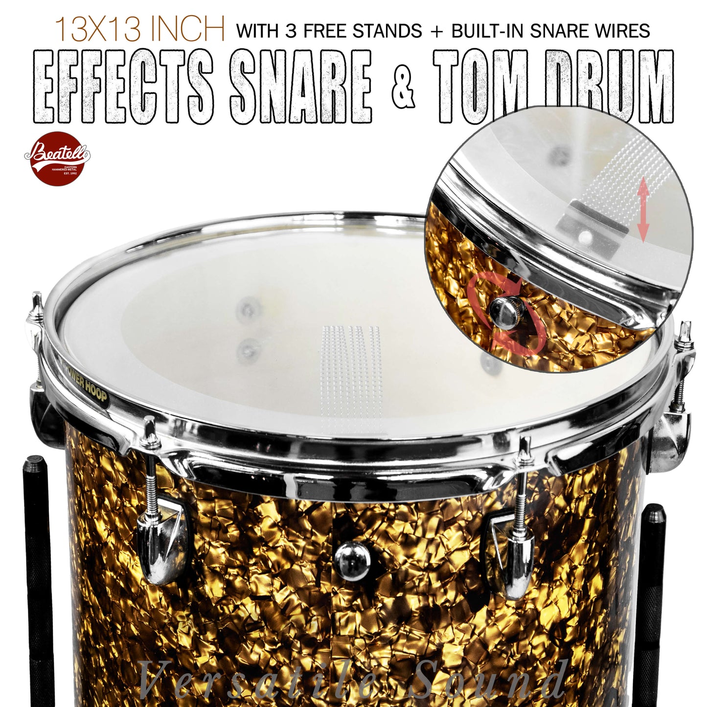 Gold 13×13-inch Special Effect Floor Snare Drum