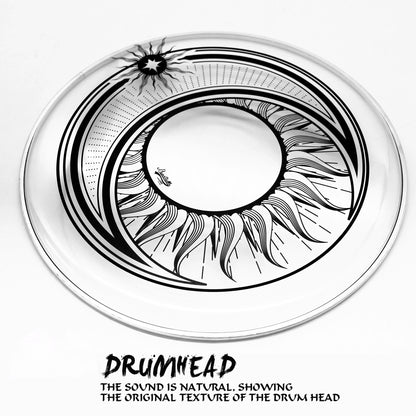 Beatello 14-Inch Drum Heads With Sun and Moon Prints
