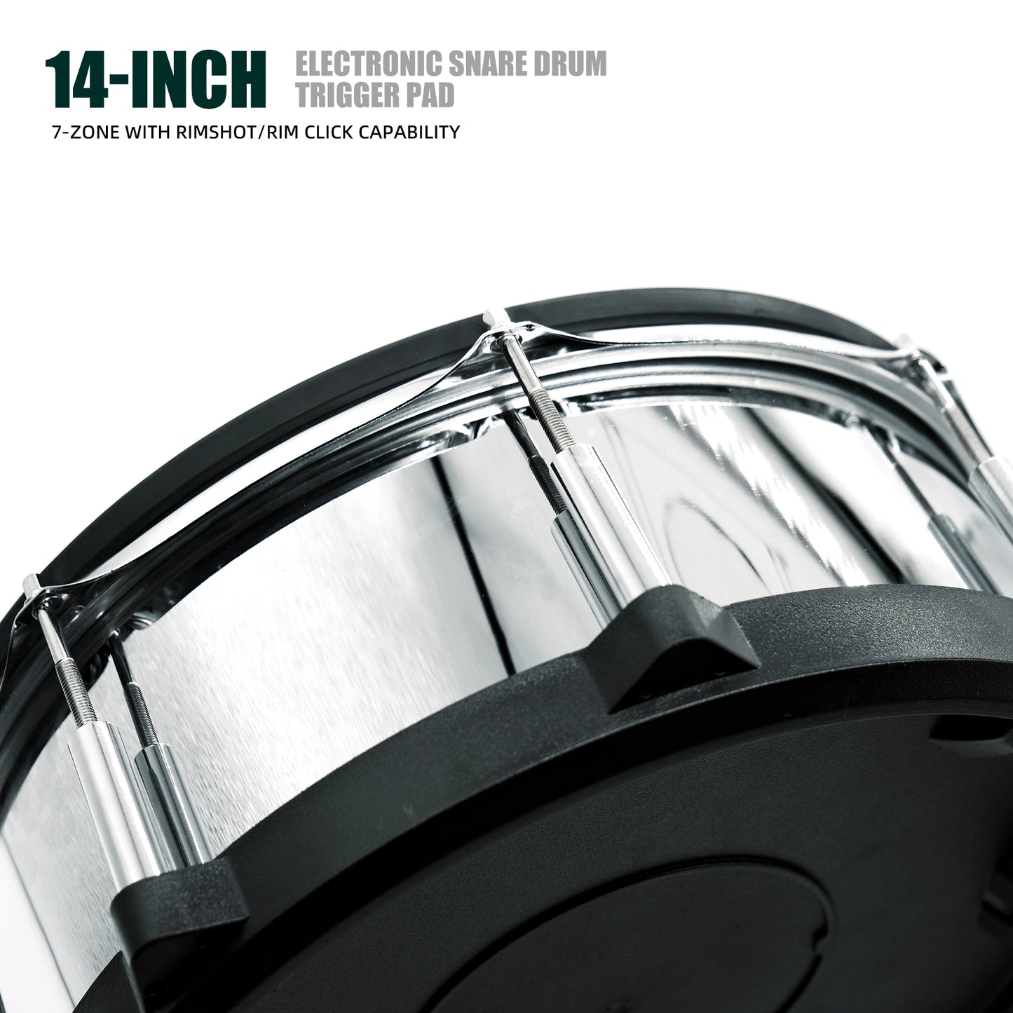 Beatello 14" Electronic Snare Pad | 6-Point Multi-Sensor Trigger & Dual-Ply Mesh Head