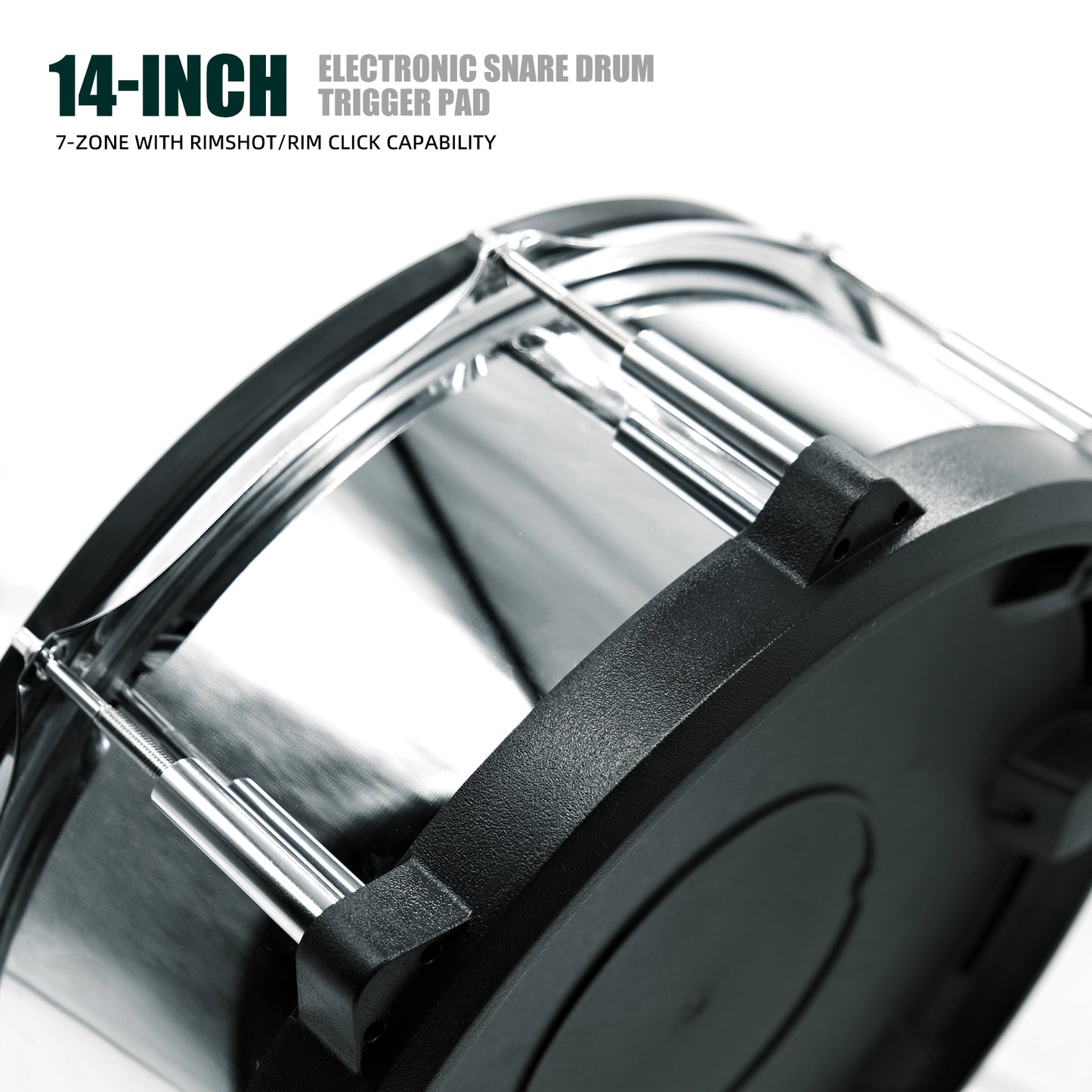 Beatello 14" Electronic Snare Pad | 6-Point Multi-Sensor Trigger & Dual-Ply Mesh Head