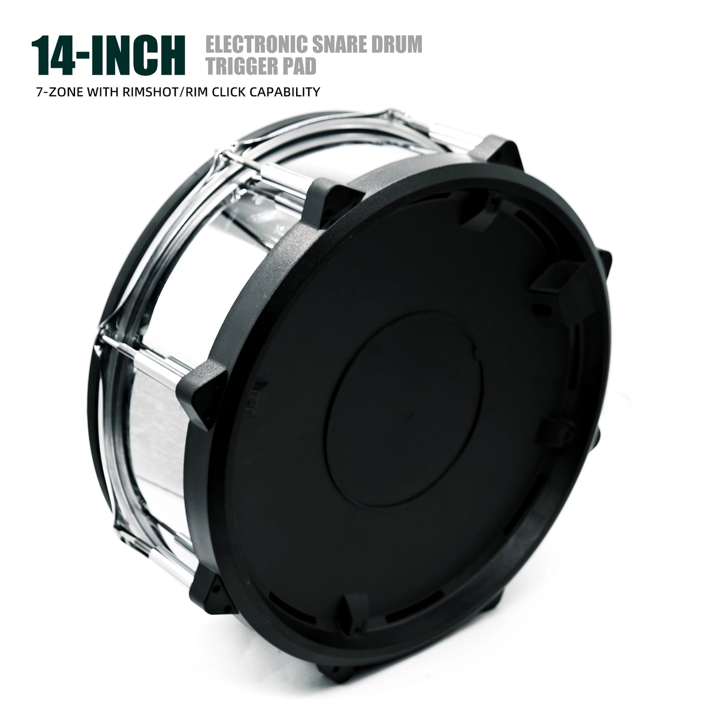 Beatello 14" Electronic Snare Pad | 6-Point Multi-Sensor Trigger & Dual-Ply Mesh Head