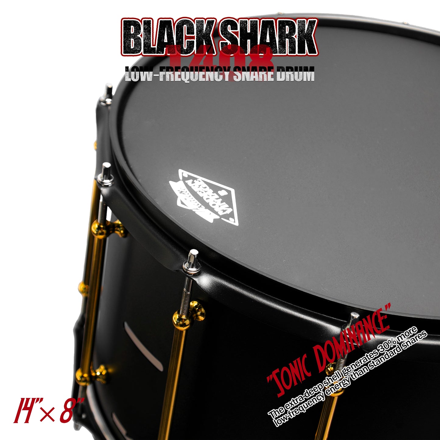 14x8 Black Shark Snare Drum