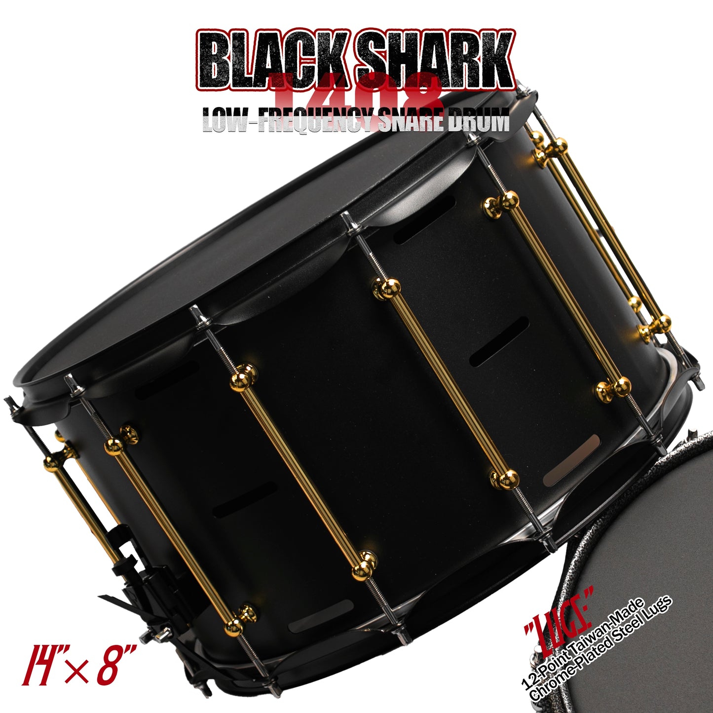 14x8 Black Shark Snare Drum