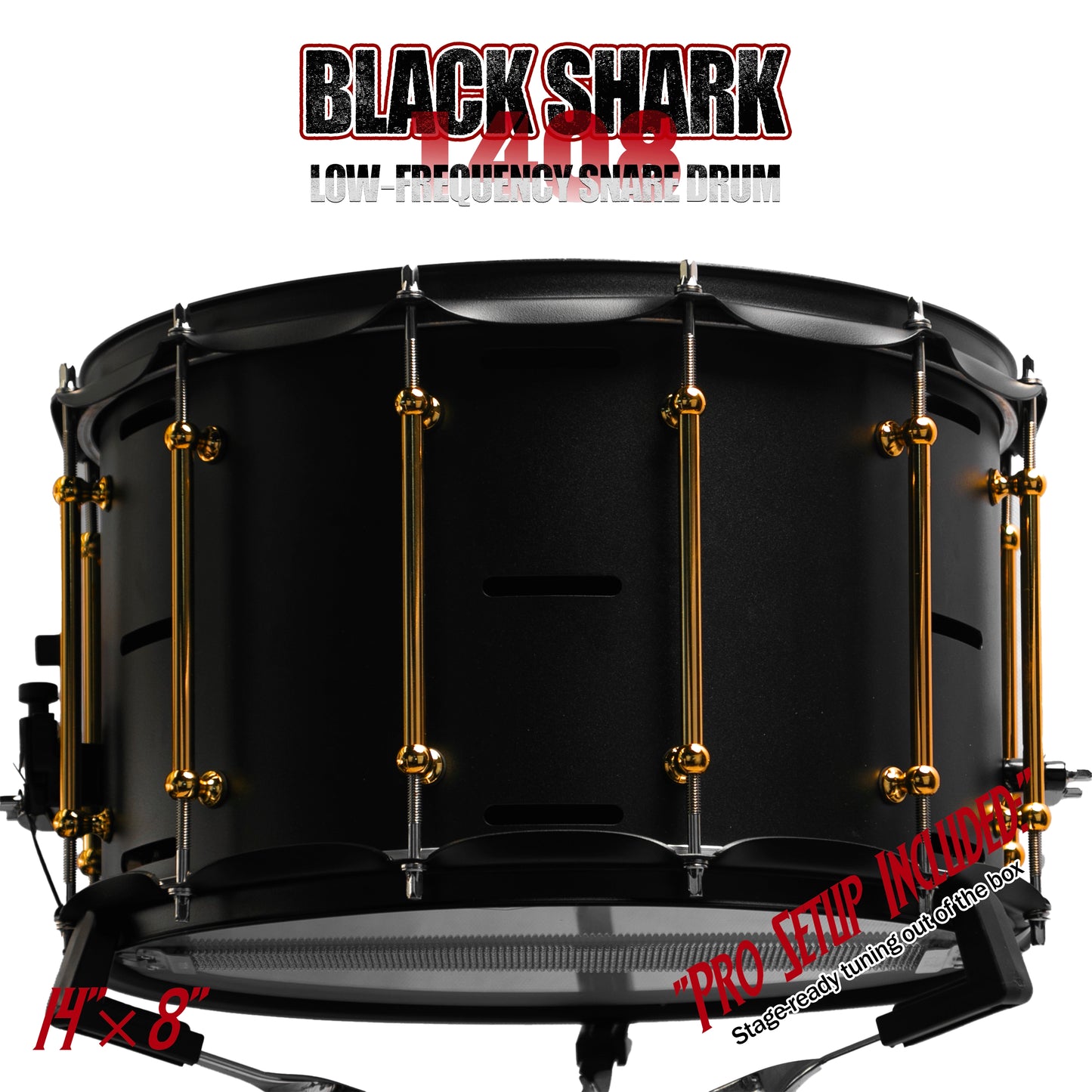 14x8 Black Shark Snare Drum