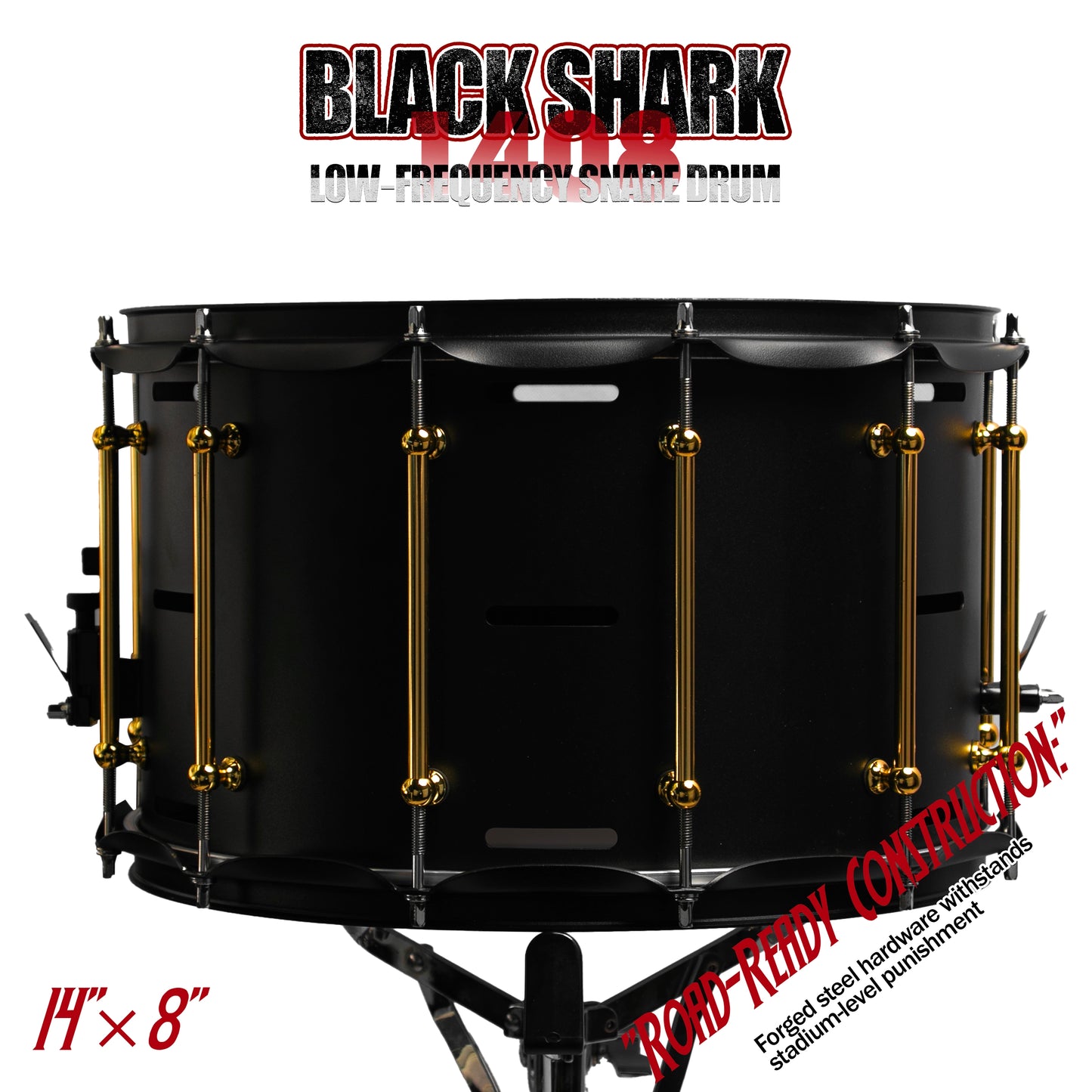 14x8 Black Shark Snare Drum