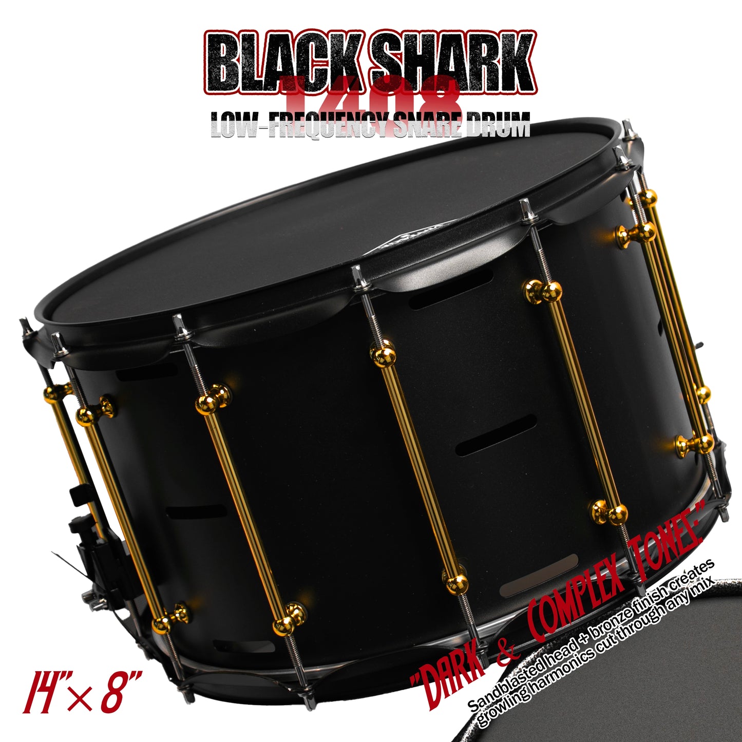 14x8 Black Shark Snare Drum