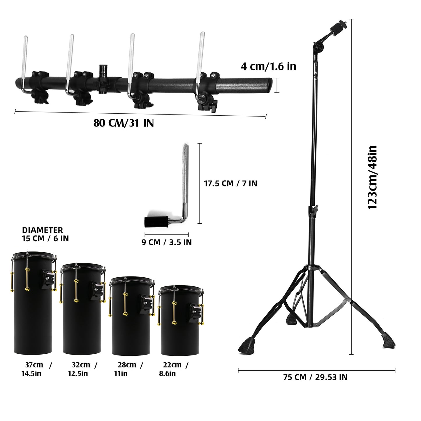 Beatello Carbon Steel Octabons Drum With Hardware