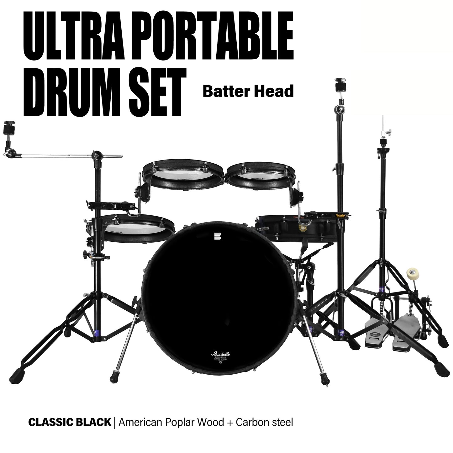 Beatello-Ultra Portable Drum Set| 1.5" Thin Shells