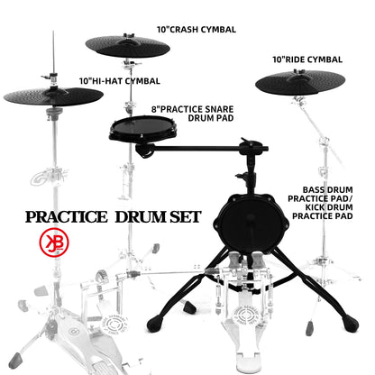 JBK DRUMS 1+1 Practice & Mute Drum Set – Quiet Drumming Anywhere My Store