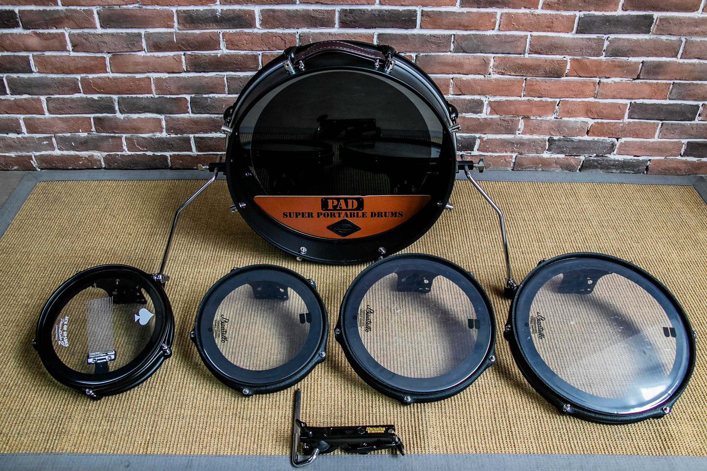 20" Bass Busking Compact Pancake Nesting Travel Drum Kit