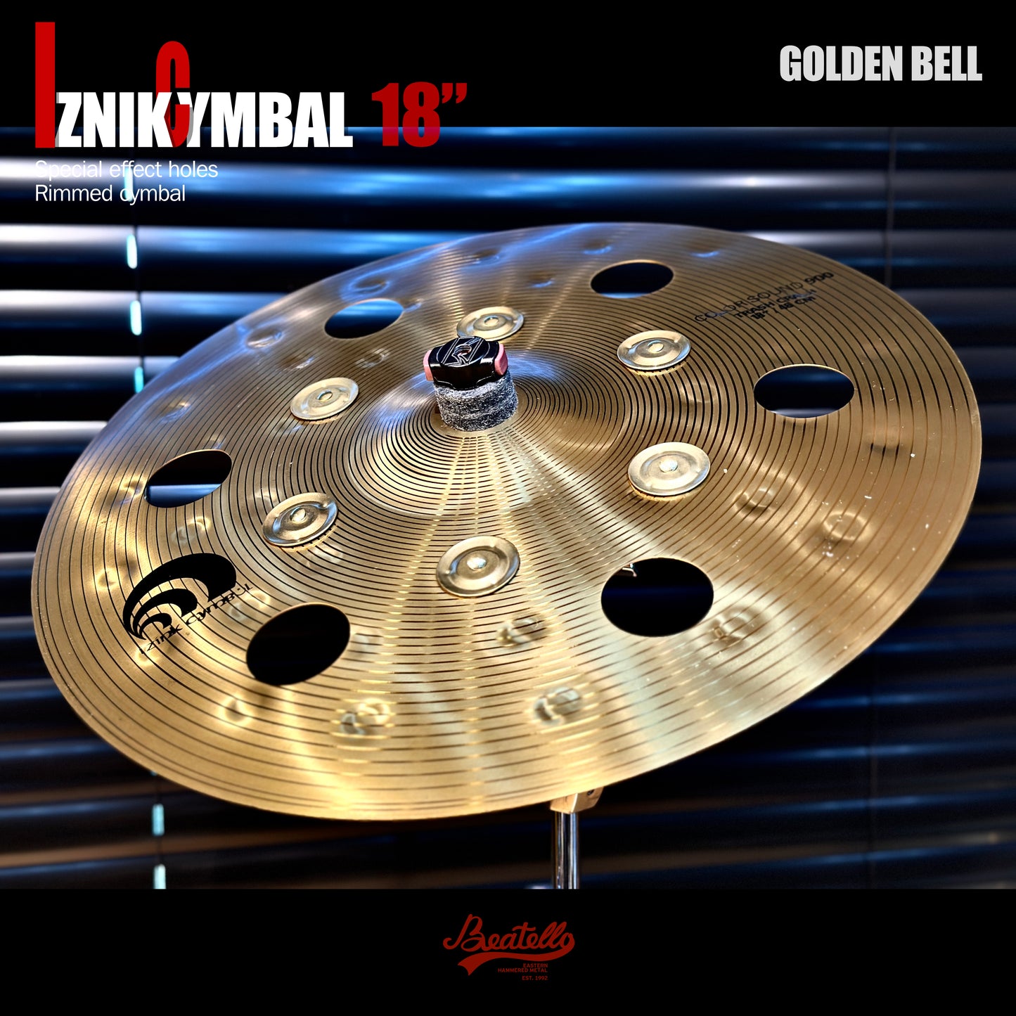 Golden Effect Crash Cymbal with Bells