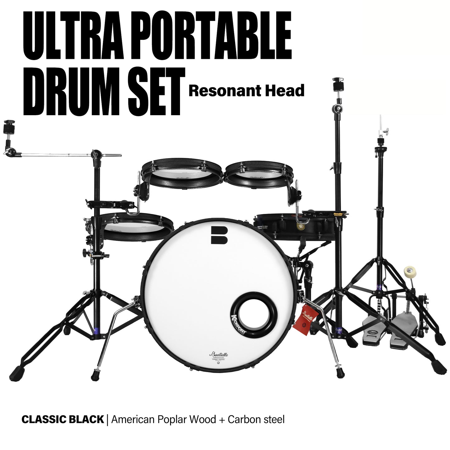 Beatello-Ultra Portable Drum Set| 1.5" Thin Shells
