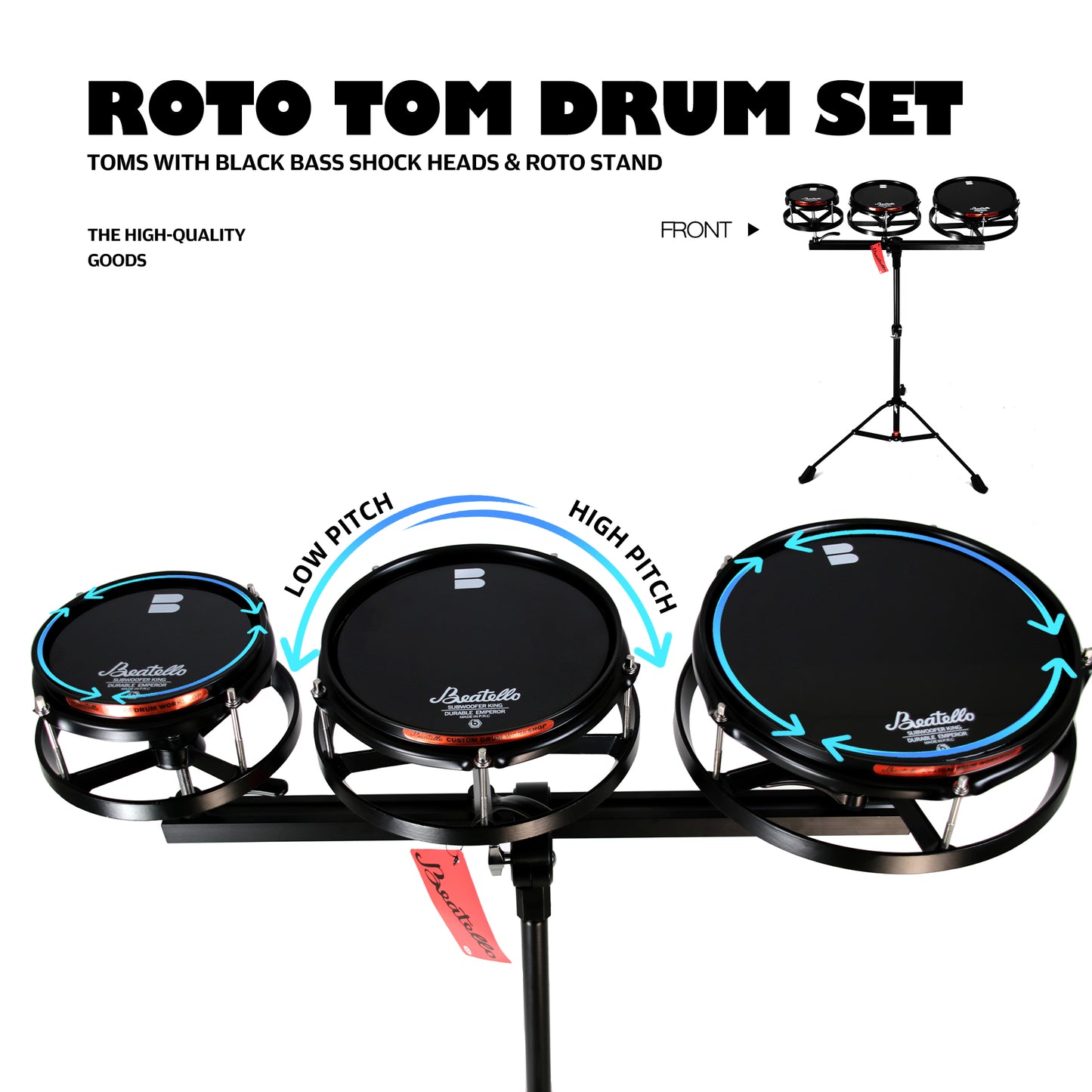 Beatello-Drums Roto Tom Drum Set （Upgraded version）