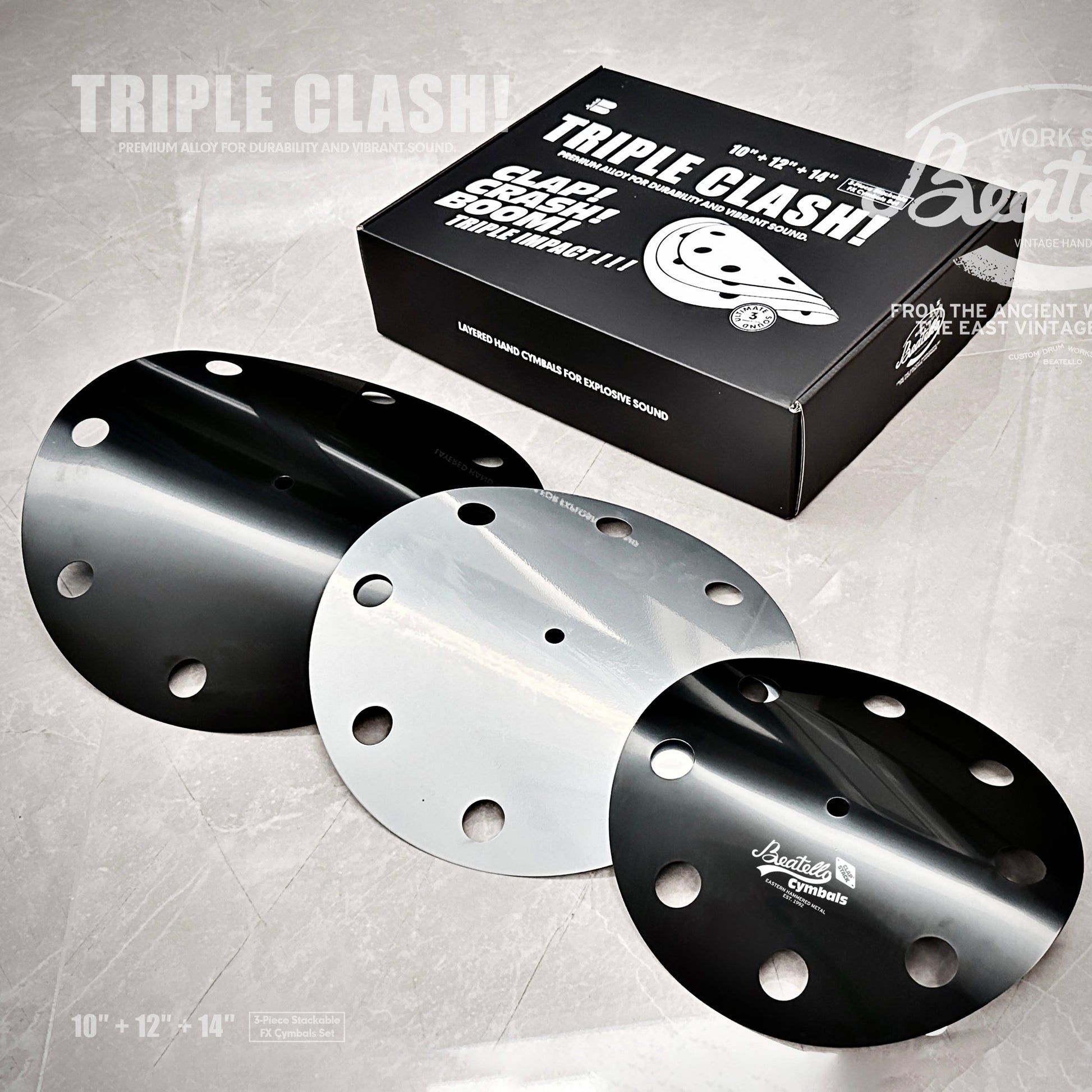 3 PCs Stacked Cymbals Beatello workshop
