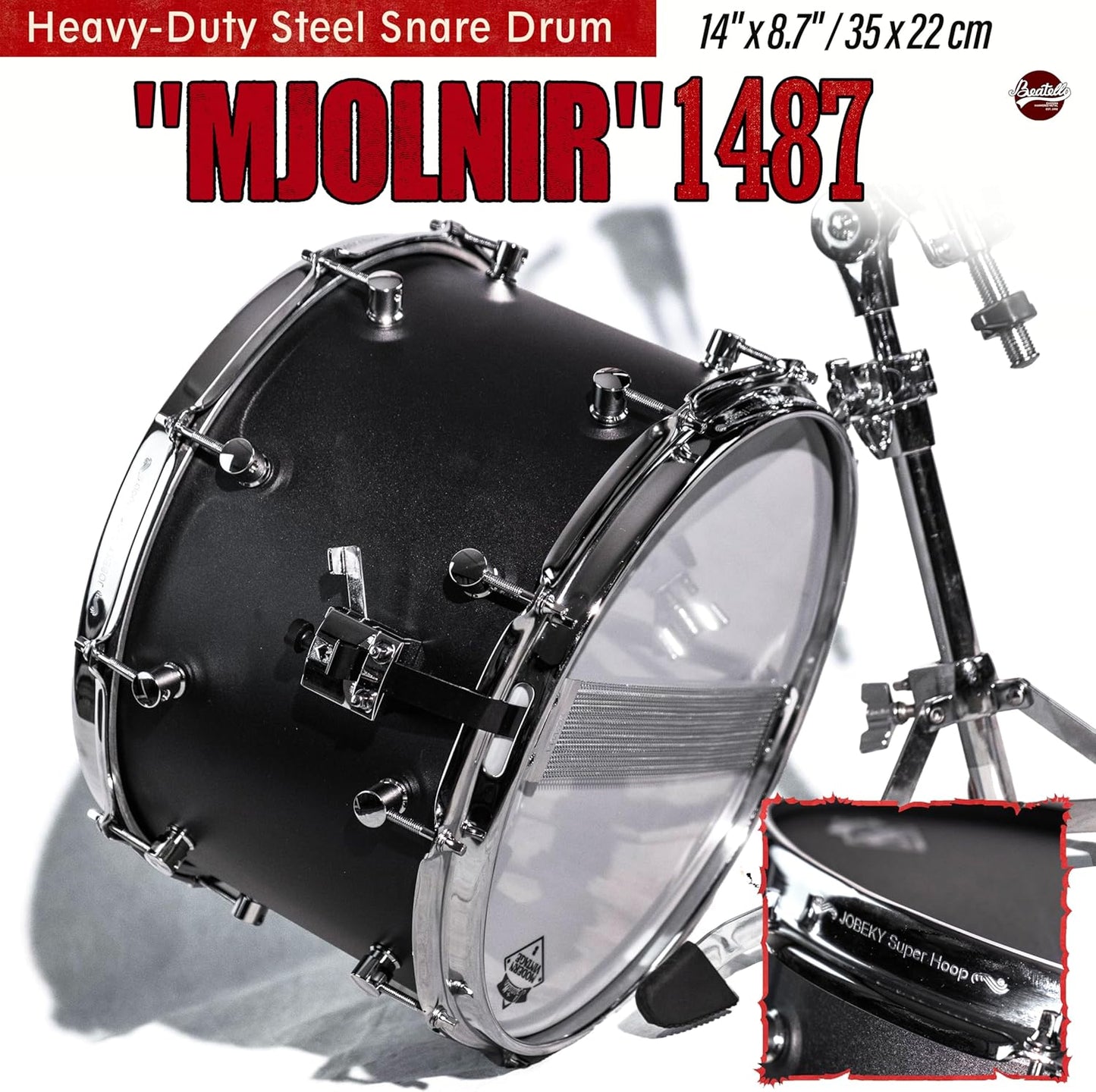 1487 Thunder Hammer Sub-Bass Polished Steel Military Drum