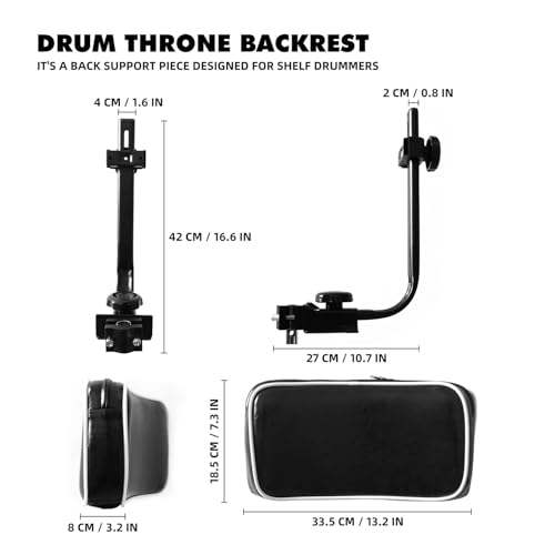Universal Drum Throne Backrest – Adjustable & Removable
