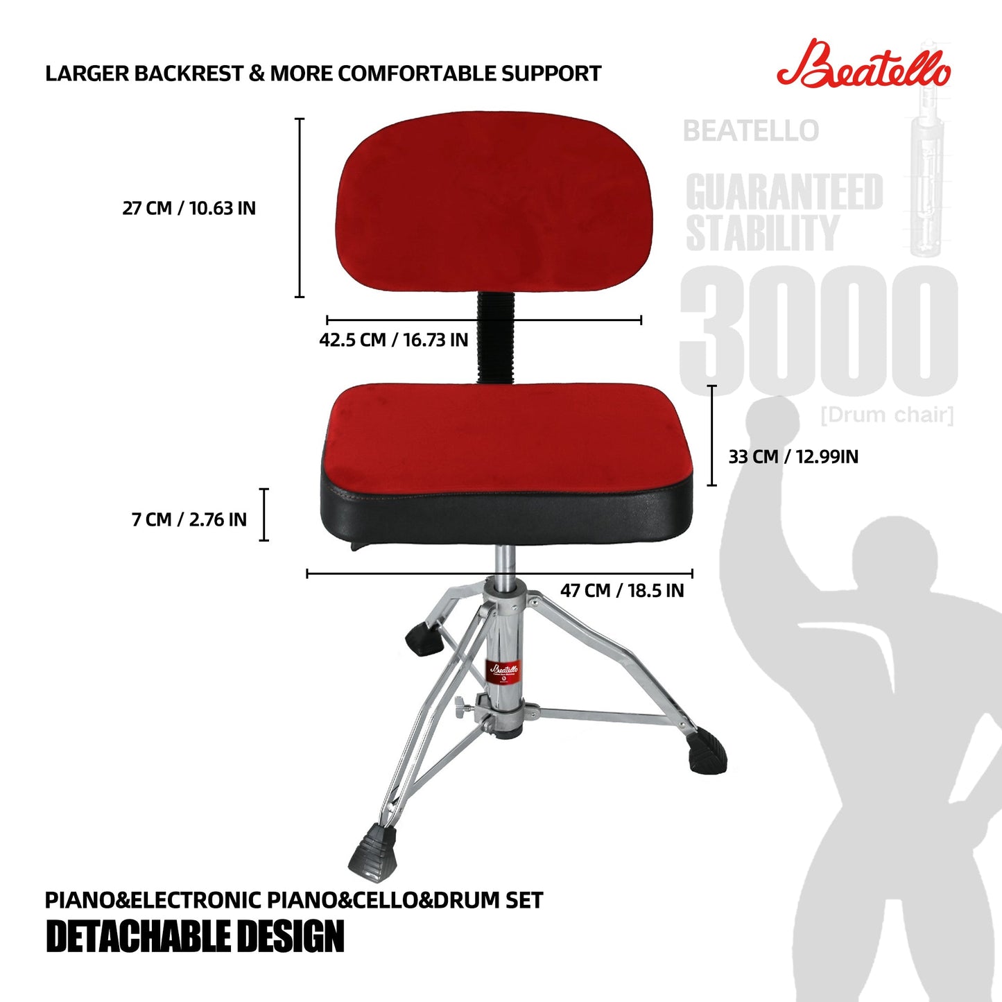 Model 3000 Adjustable Drum Throne Beatello workshop