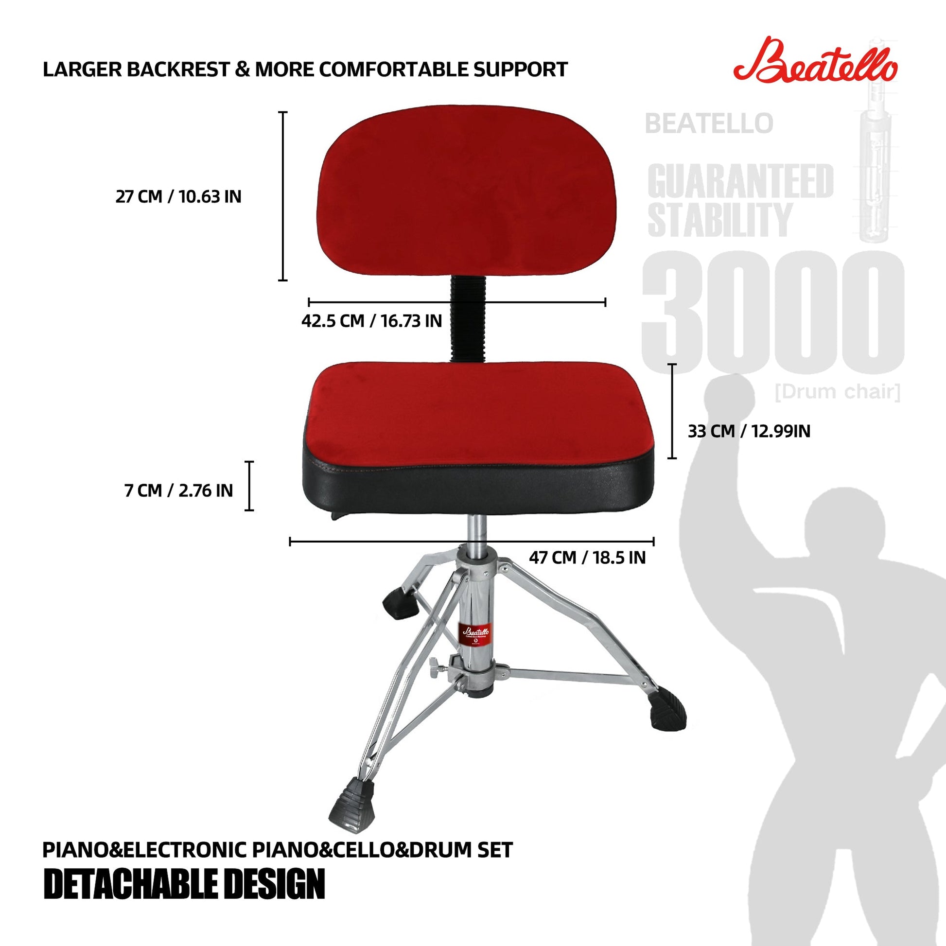 Model 3000 Adjustable Drum Throne Beatello workshop