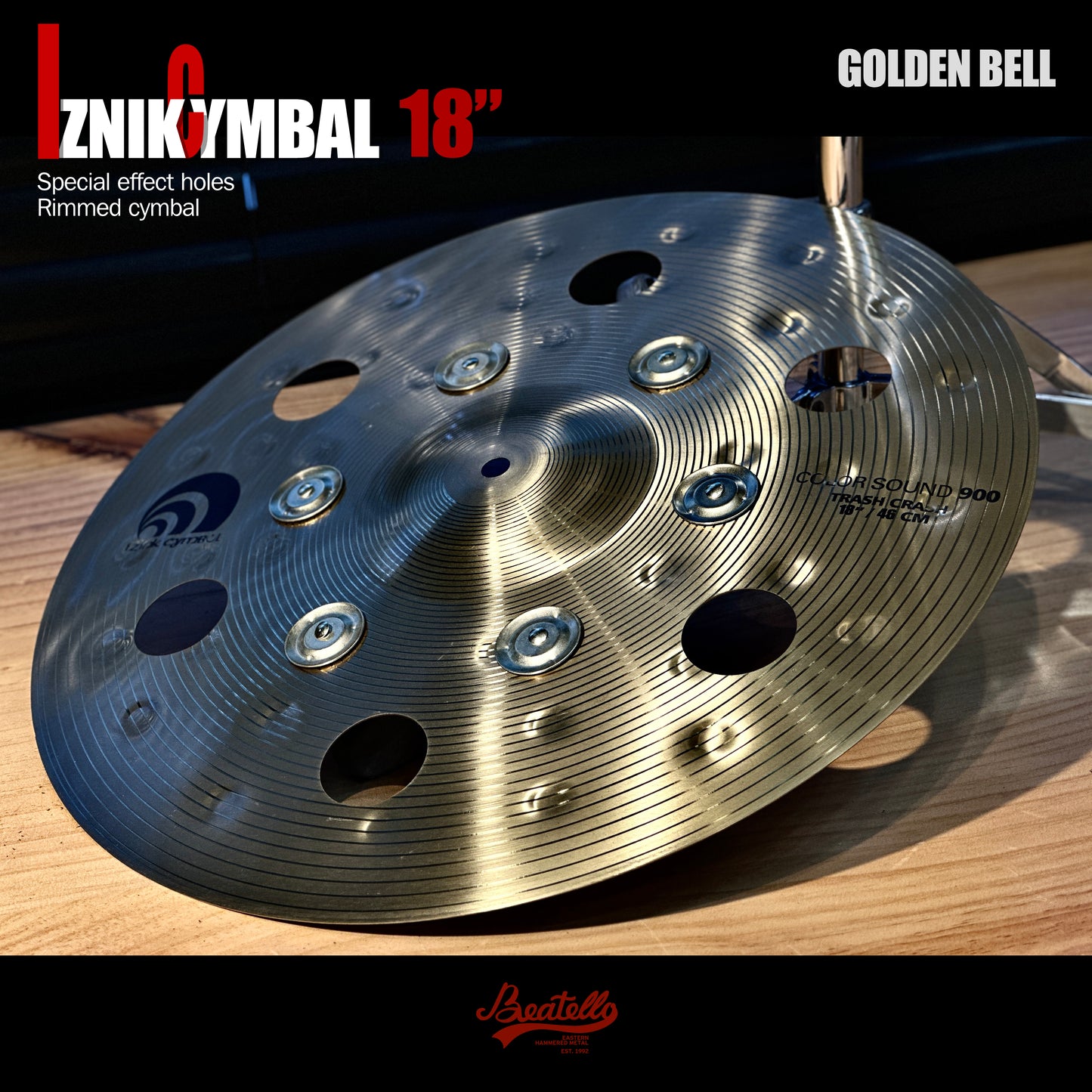 Golden Effect Crash Cymbal with Bells