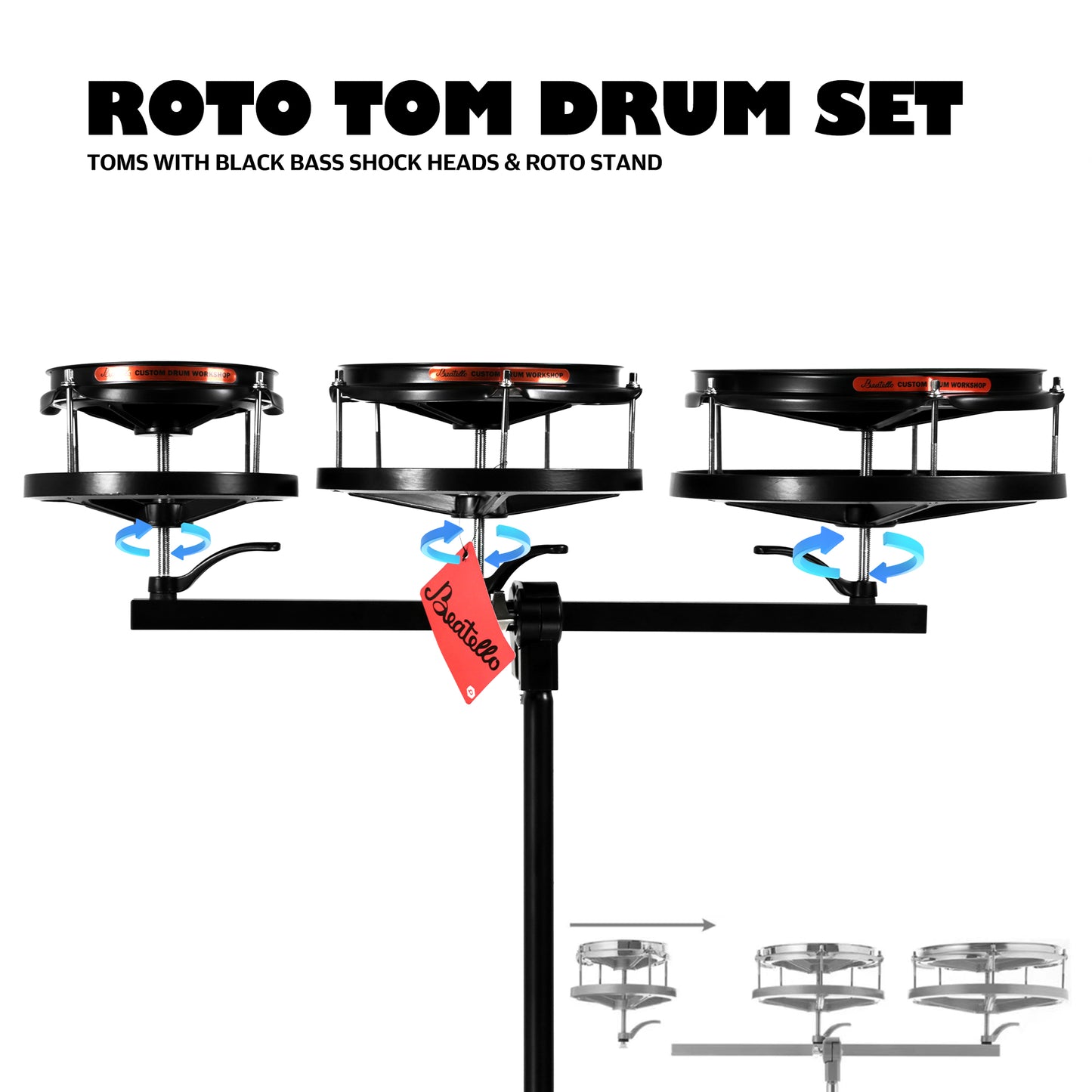 Beatello-Drums Roto Tom Drum Set （Upgraded version）