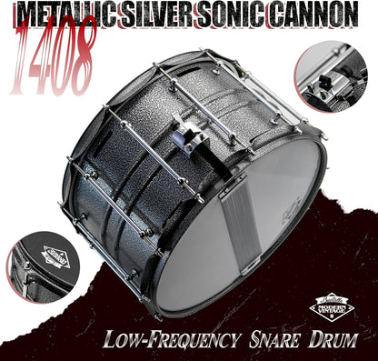 14x8 Metal Silver Giant Cannon Snare Dru