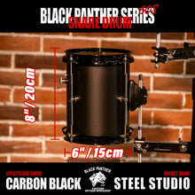 Black Panther Series-6" Carbon Black Steel Studio Effects Side Snare & Rocket Drum
