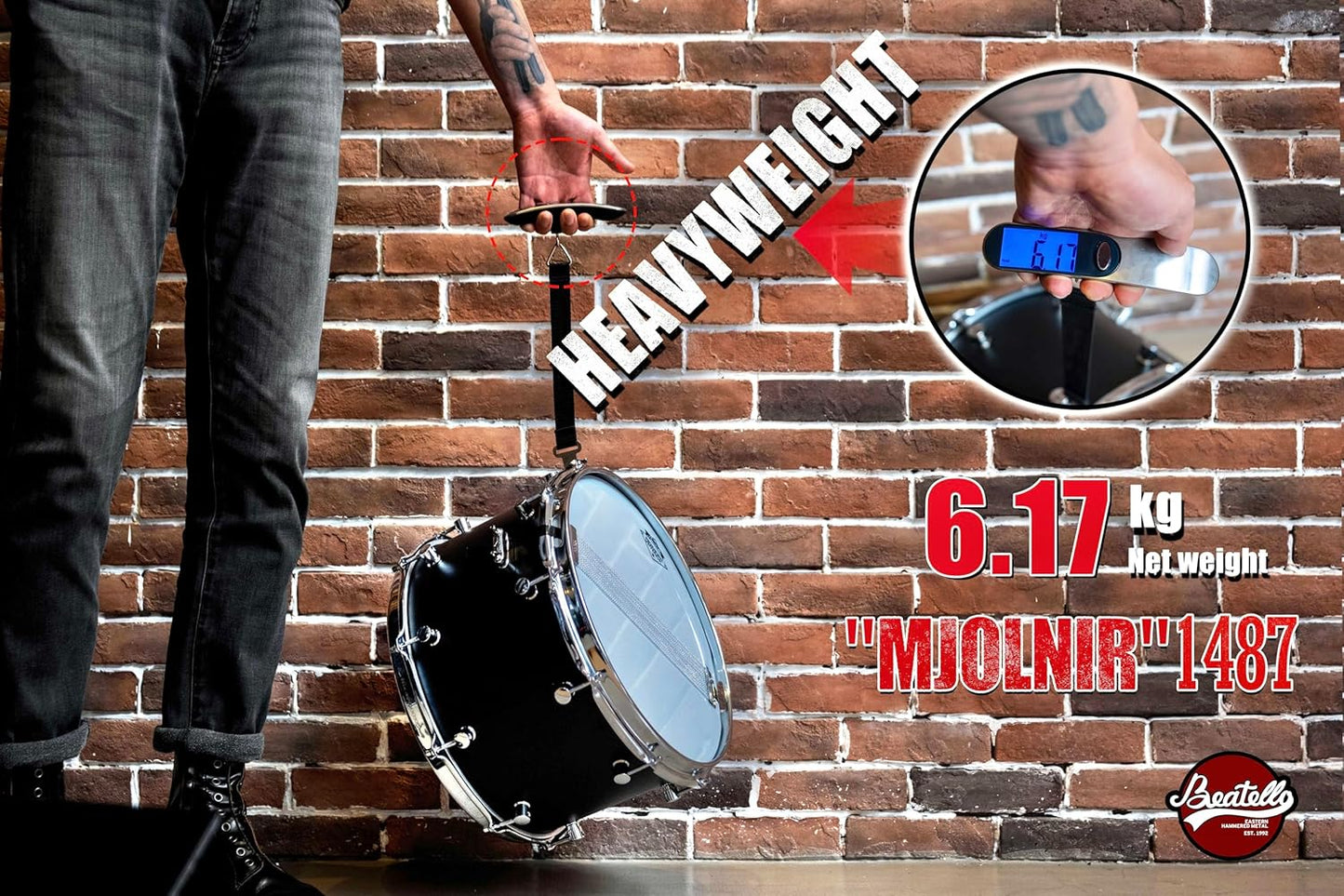 1487 Thunder Hammer Sub-Bass Polished Steel Military Drum