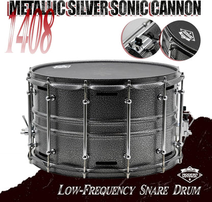 14x8 Metal Silver Giant Cannon Snare Dru